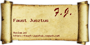 Faust Jusztus névjegykártya